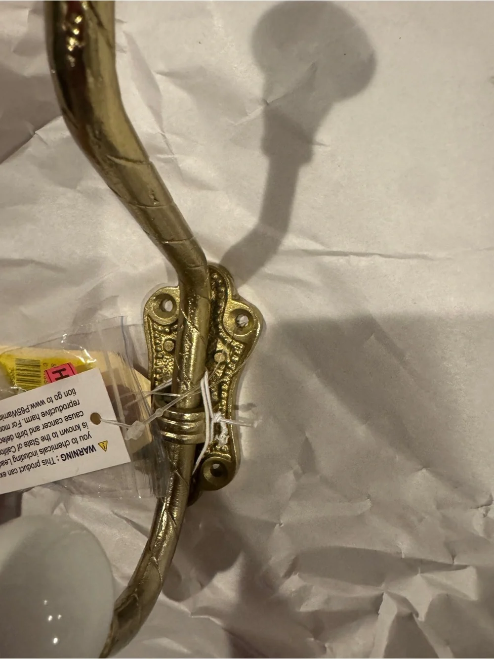 NEW Anthropologie Hotelier Hook, Brass & White